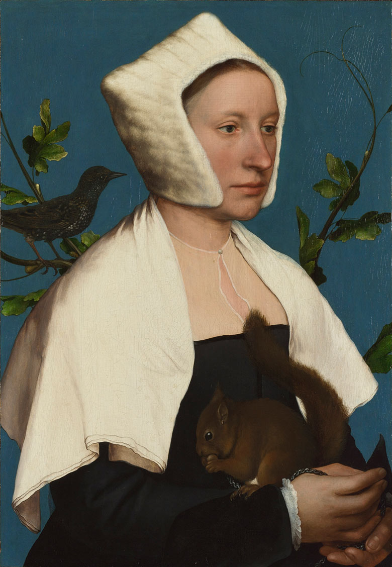 Portrait of a lady  Hans Holbein the Younger's A Lady with a Squirrel and a Starling.