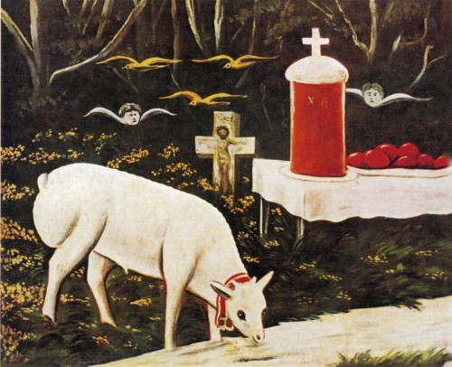 Niko-Pirosmani Lamb and Easter Tablewith-Flying-Angels-xx-State-Art-Museum-of-Georgia-Tbilisi-Georgia