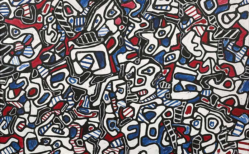 Jean-Dubuffet--Affluence-detail-16th-January-1967-Vinyl-on-canvas--Fondation-Beyeler-Riehen-Basel-Donation-Collection-Renard-ProLitteris-Zurich