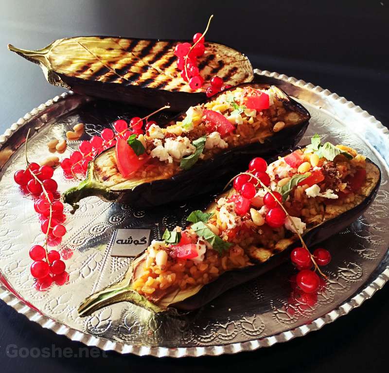 Grilled Eggplant StuffedBulgur_ gooshe